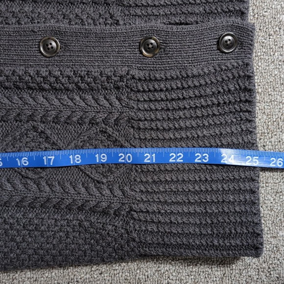 L.L. Bean Signature Cotton Fisherman Short Cardigan Sweater Size Large in Gray - Picture 6 of 11